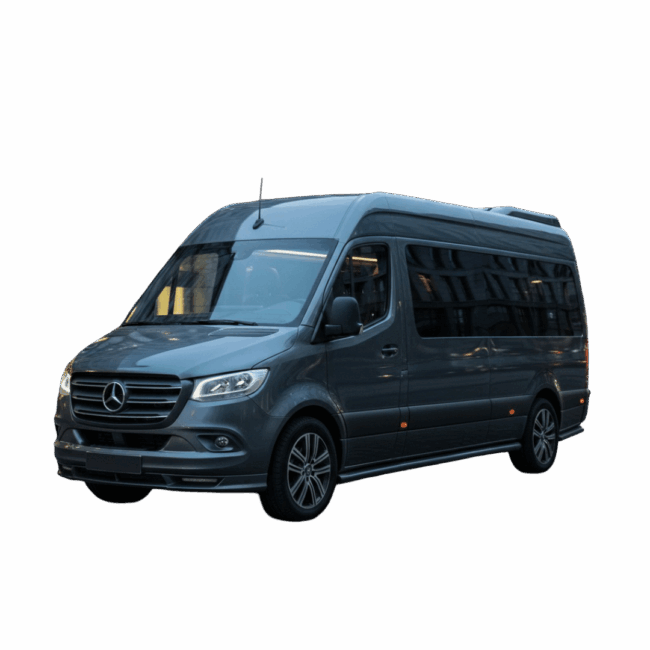 Mercedes-Benz Sprinter Jet-Van, ready to receive passengers.