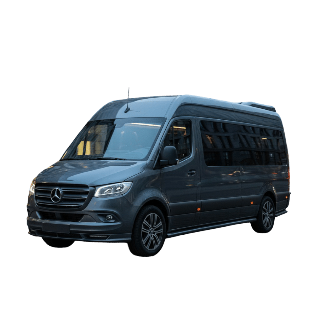 Mercedes-Benz Sprinter Jet-Van, ready to receive passengers.