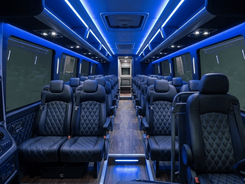 luxury coach bus 56 passengers interior